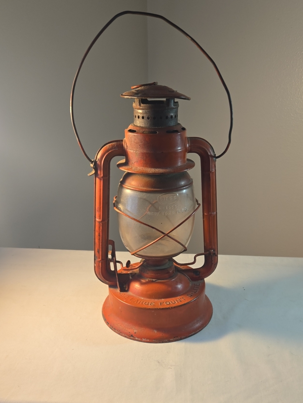 Vintage Orange Oil Lantern - Home Accents